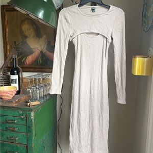 Wild Fable Cream Long Sleeve Dress